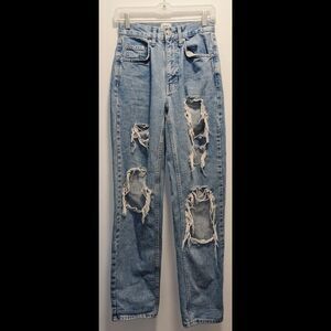 TR BDG Distressed High Rise Baggy - EUC